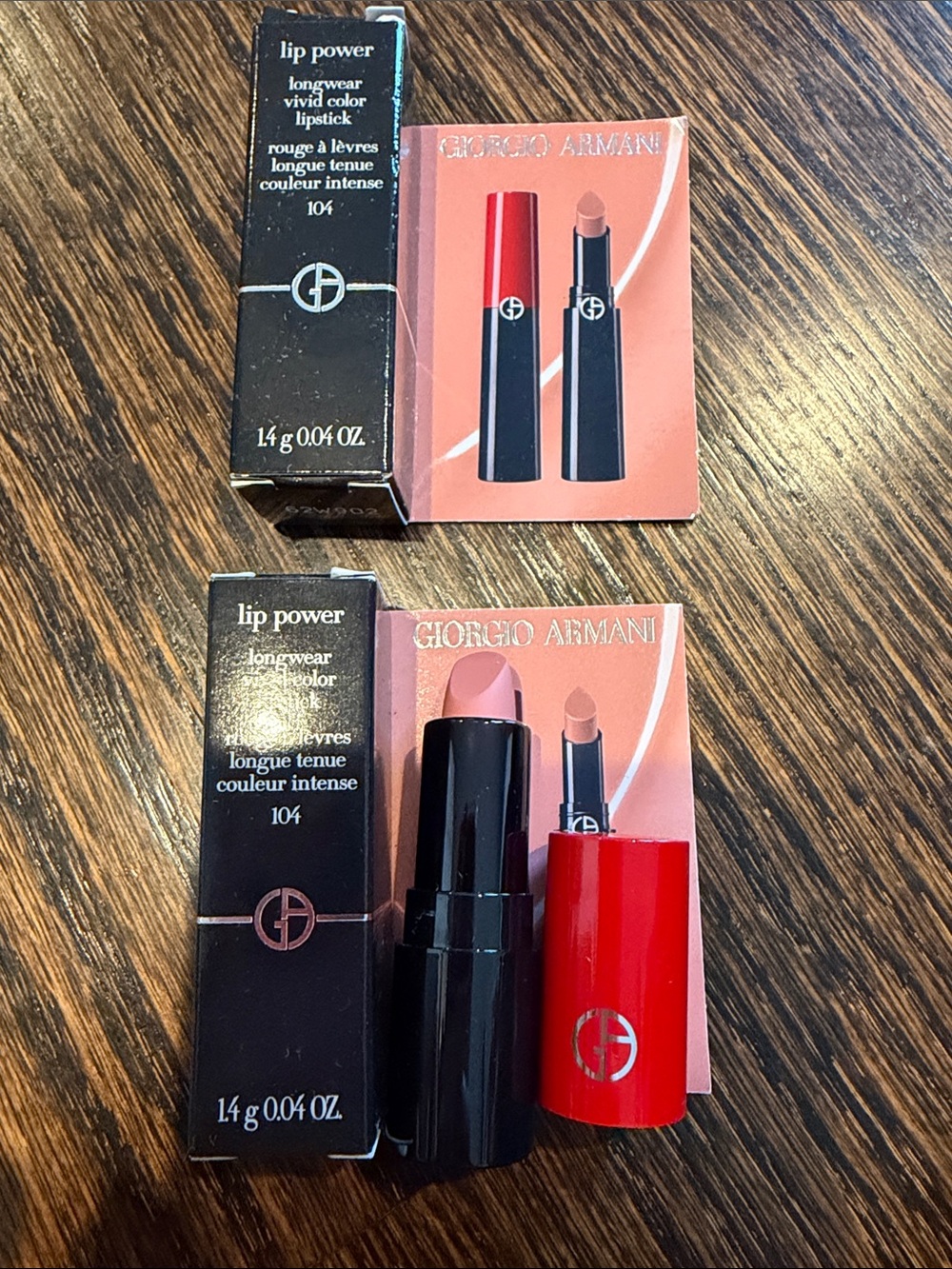 Giorgio Armani Lip Power Longwear Lipstick selfless Soft Pink (104)